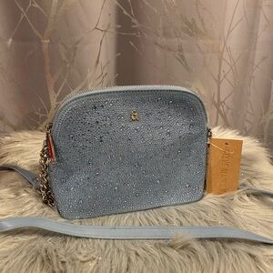 BNWT STEVE MADDEN BMaggie Blue Rhinestone Crossbody Bag